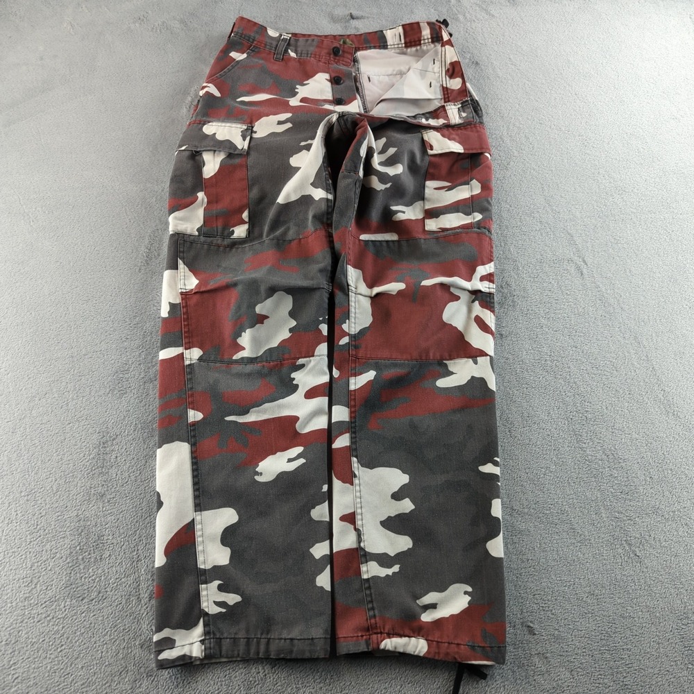 Rothco BDU Pants Mens Small Red‎ Gray Camo Ultra Force Cargo Combat Button Fly